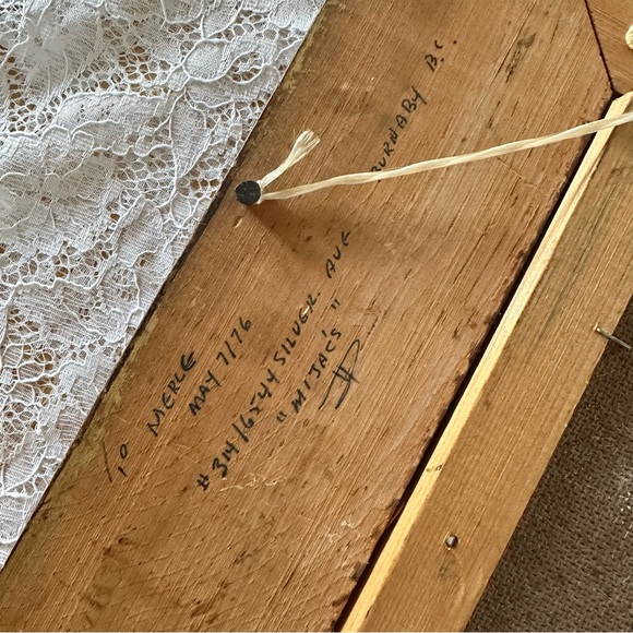 Vintage 1976 Wood Framed Orange Floral Painting - Picture 5 of 5